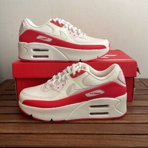 Nike Air Max 90 LV8 Sail/Multi-Color Siren Red US Women 8.5/UK6/EU40(HF5073-133)